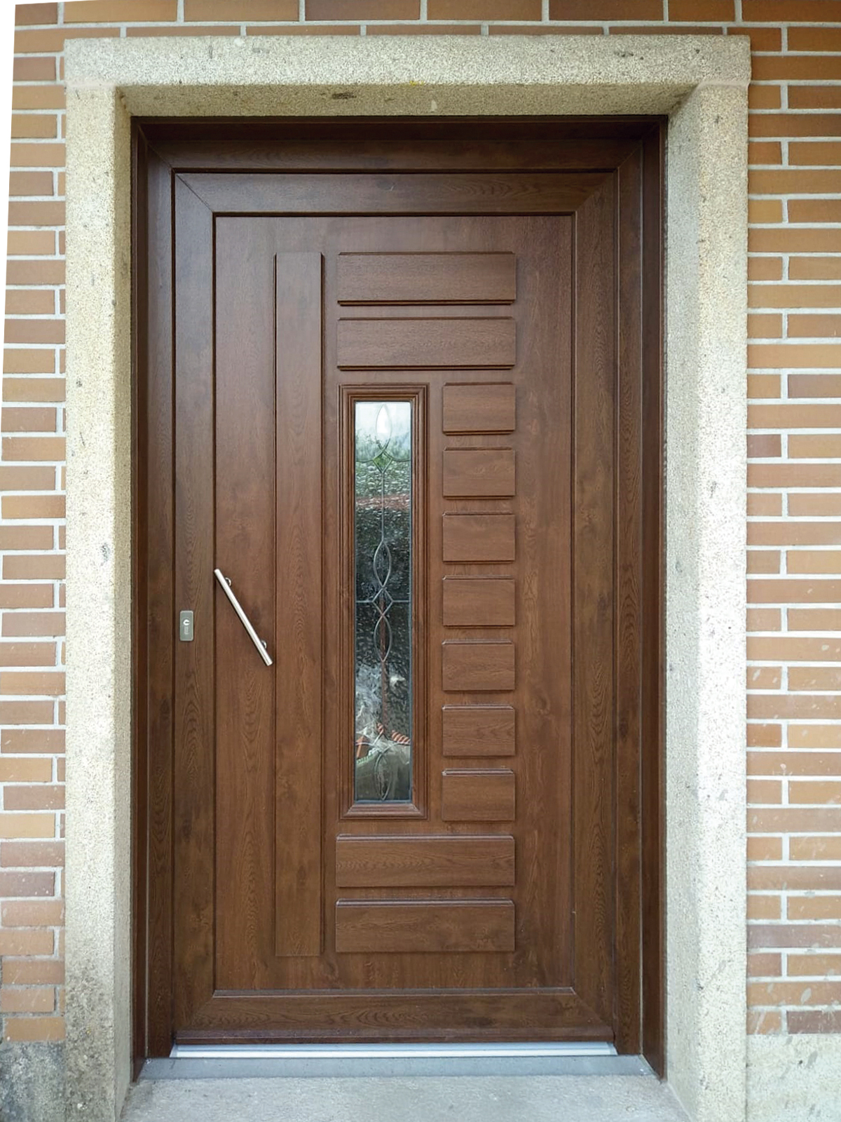Puerta aluminio madera