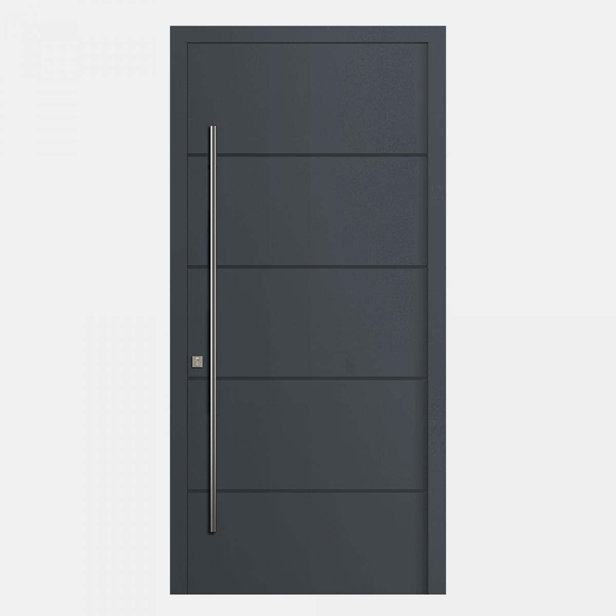 Puerta de entrada de PVC con ranurado vertical