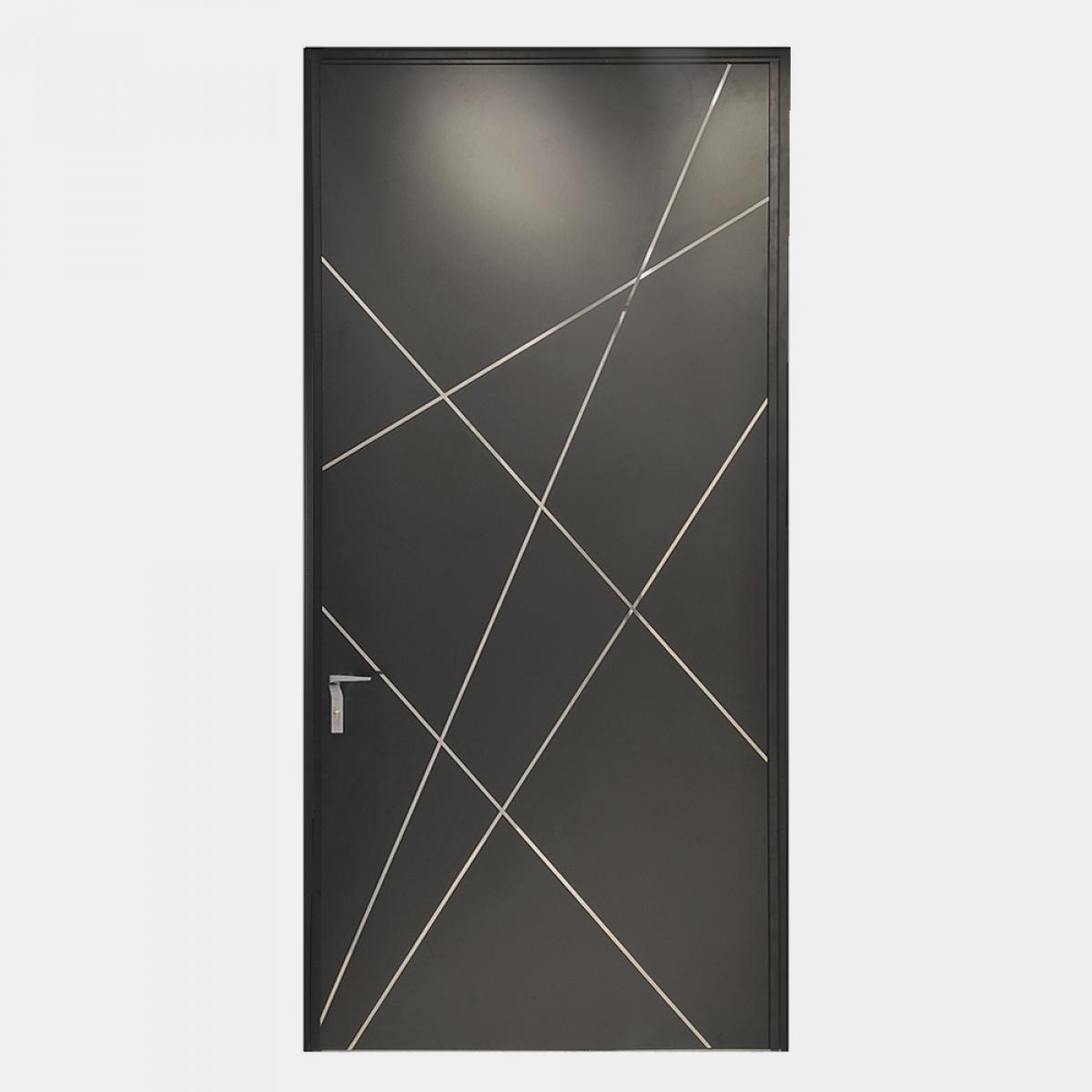 Puerta de entrada de PVC con acabado en superficie mineral