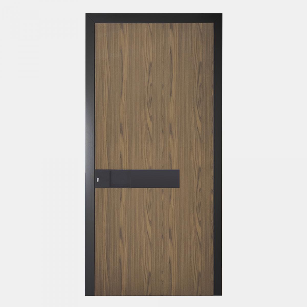Puerta de entrada de PVC de líneas horizontales