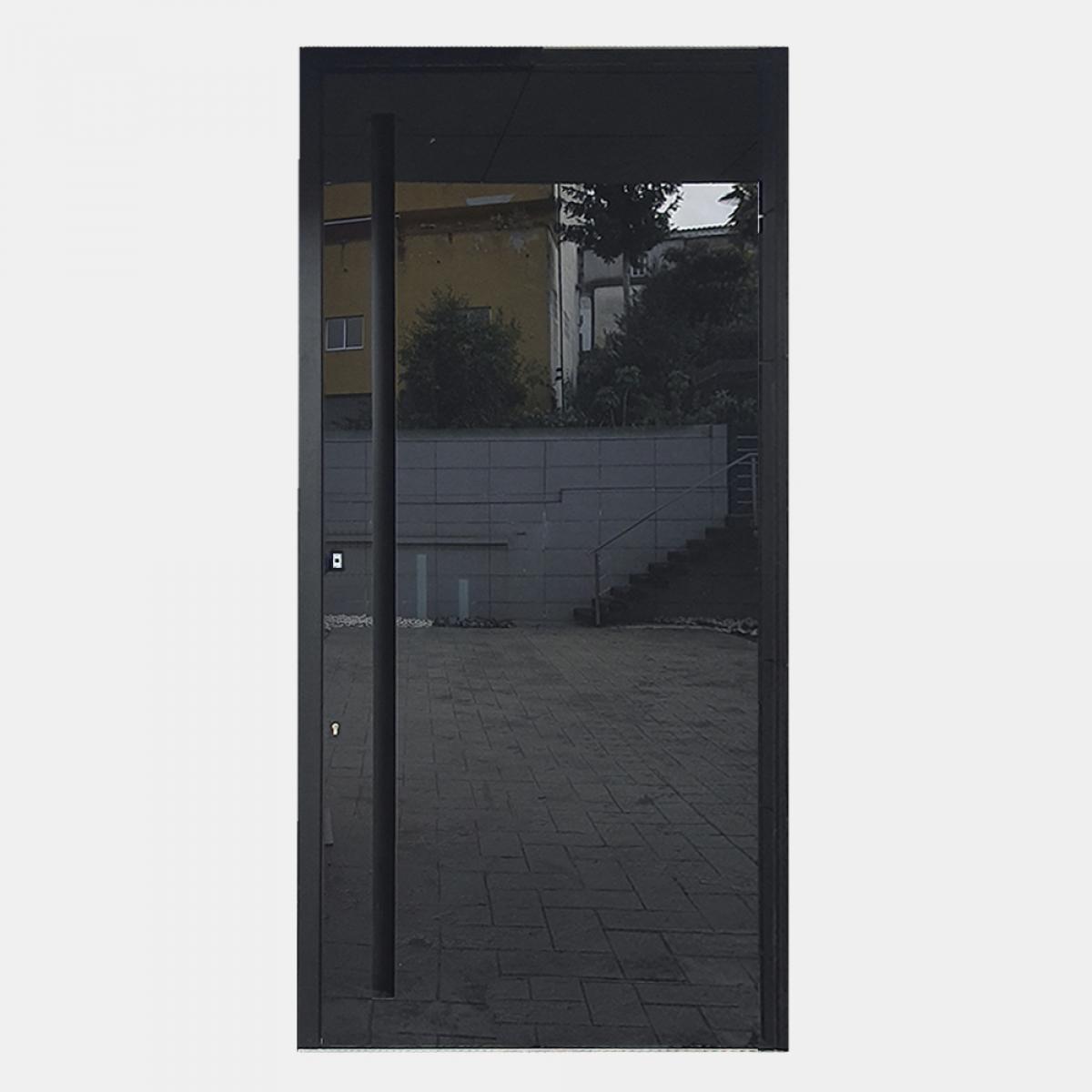 Puerta de entrada de PVC con vidrio lacado